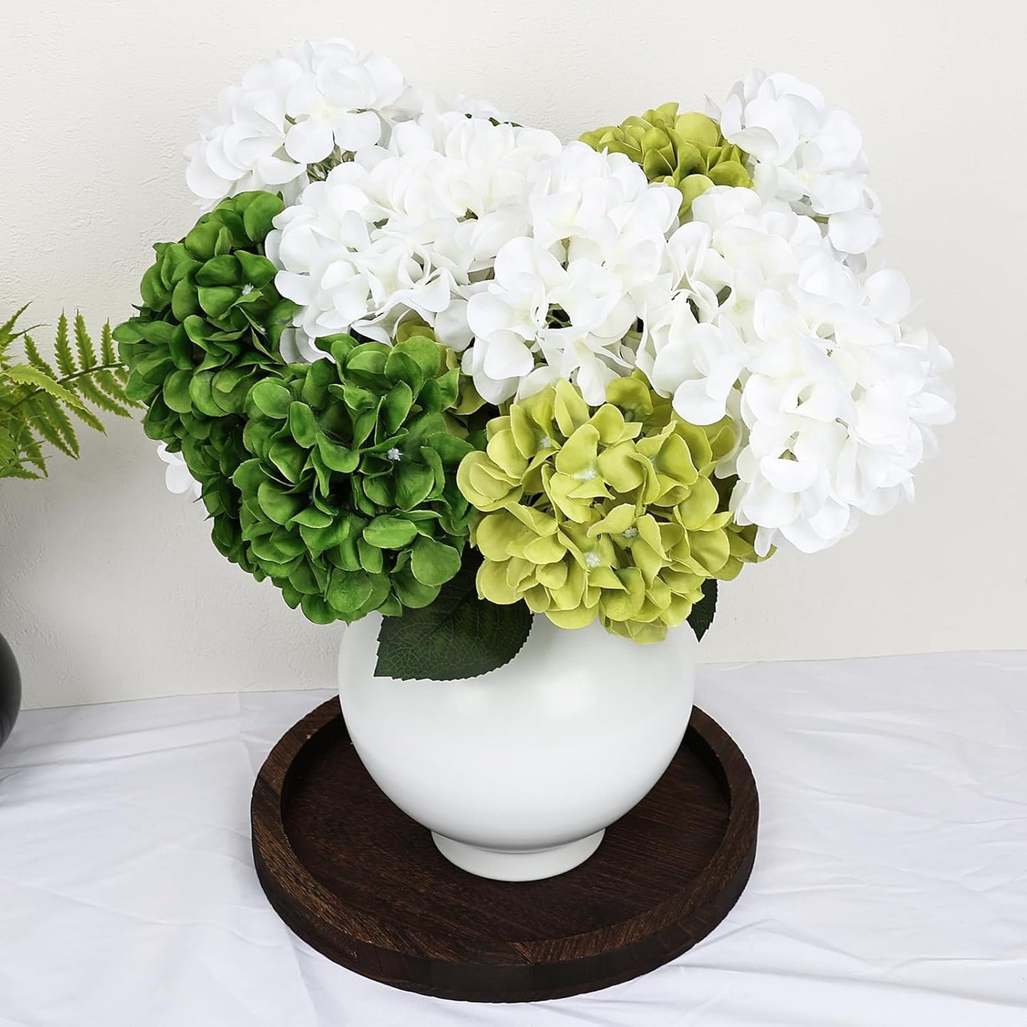Dusty Blue Hydrangea Artificial Flowers Bulk - 6 PCS Large 54 Heads | Faux Silk Hydrangeas Bouquets for Wedding Events Party Table Centerpieces Decorations