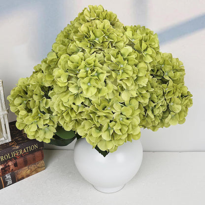 Dusty Blue Hydrangea Artificial Flowers Bulk - 6 PCS Large 54 Heads | Faux Silk Hydrangeas Bouquets for Wedding Events Party Table Centerpieces Decorations