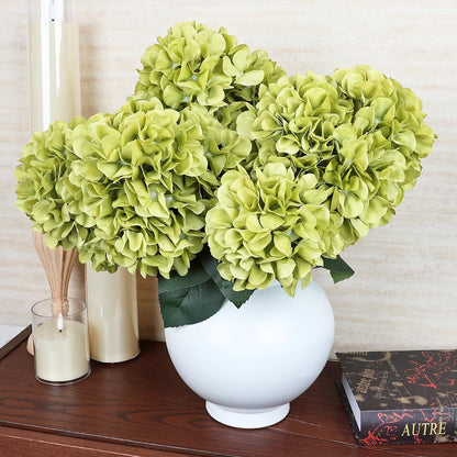 Dusty Blue Hydrangea Artificial Flowers Bulk - 6 PCS Large 54 Heads | Faux Silk Hydrangeas Bouquets for Wedding Events Party Table Centerpieces Decorations