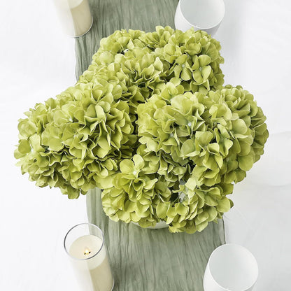 Dusty Blue Hydrangea Artificial Flowers Bulk - 6 PCS Large 54 Heads | Faux Silk Hydrangeas Bouquets for Wedding Events Party Table Centerpieces Decorations