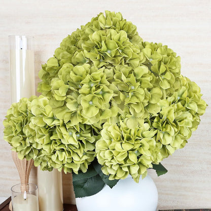 Dusty Blue Hydrangea Artificial Flowers Bulk - 6 PCS Large 54 Heads | Faux Silk Hydrangeas Bouquets for Wedding Events Party Table Centerpieces Decorations