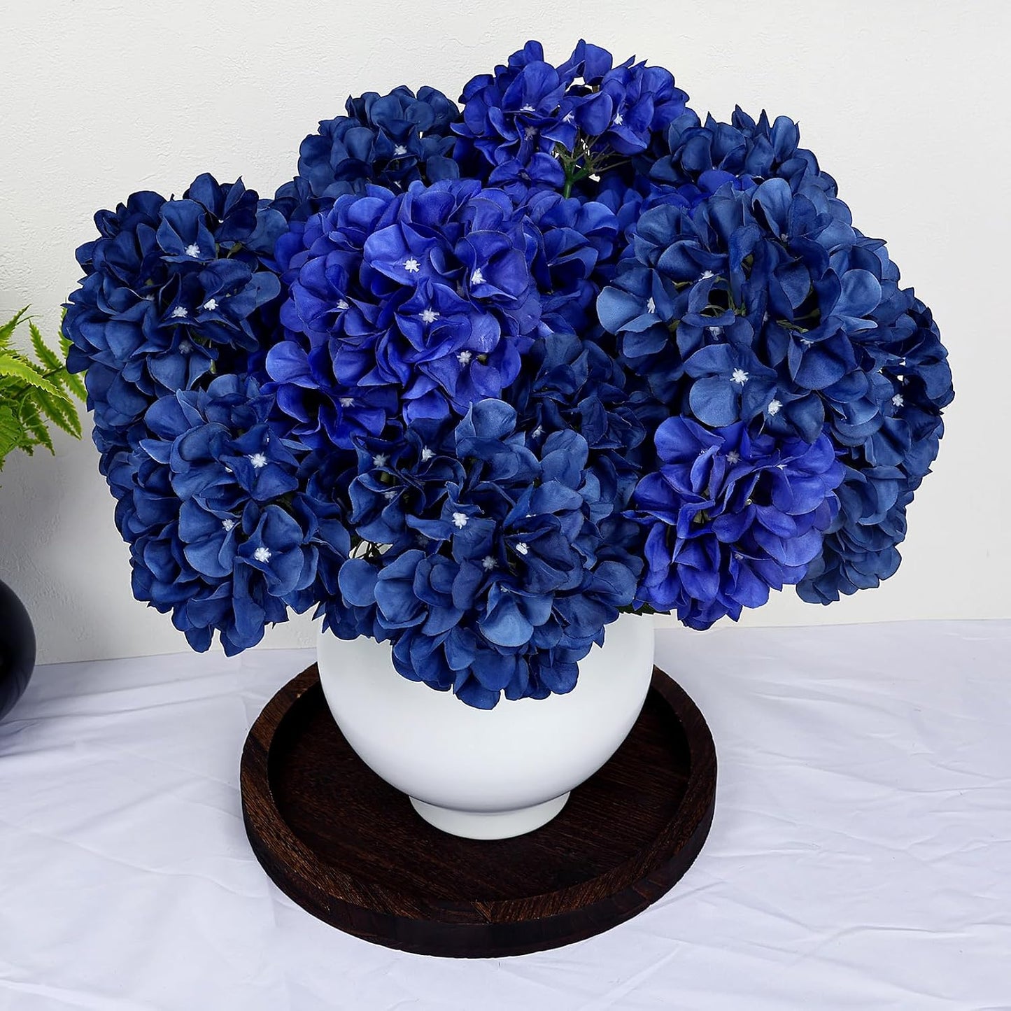 Dusty Blue Hydrangea Artificial Flowers Bulk - 6 PCS Large 54 Heads | Faux Silk Hydrangeas Bouquets for Wedding Events Party Table Centerpieces Decorations