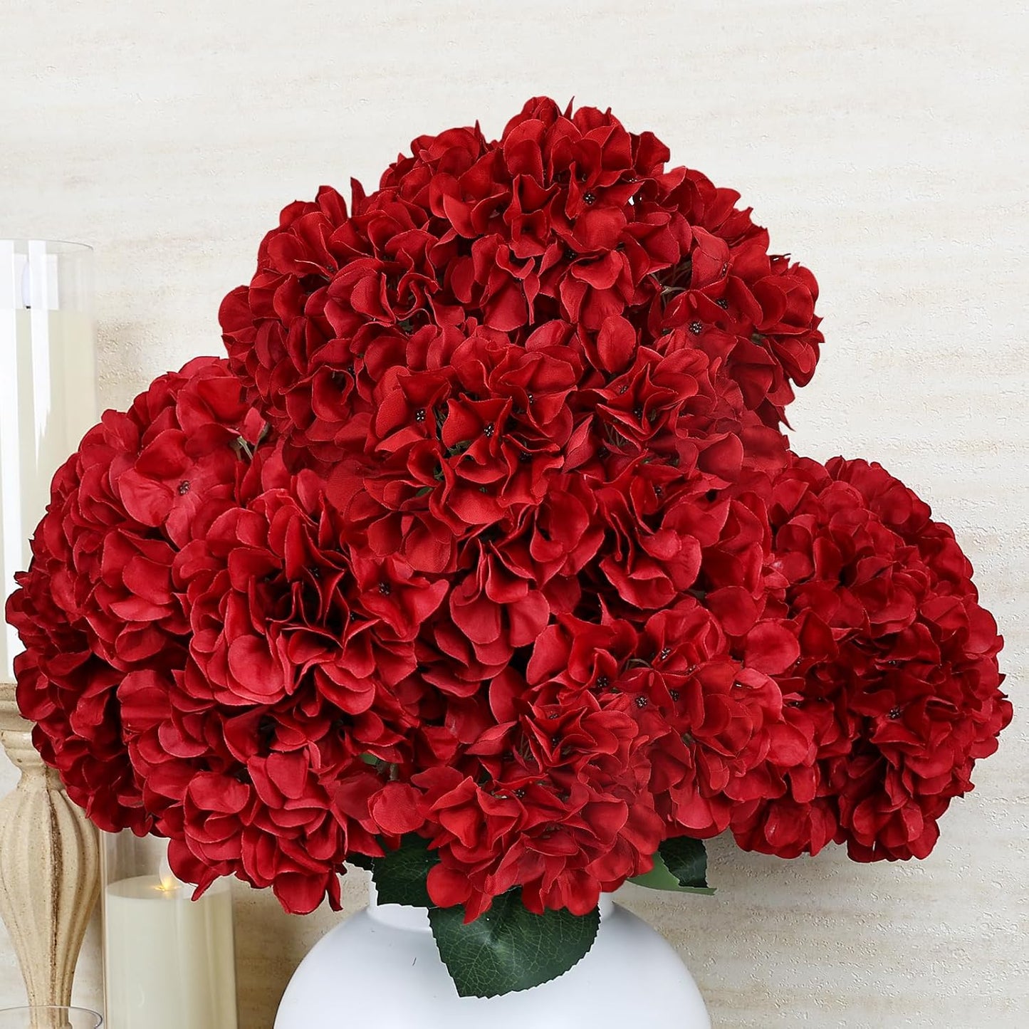 Dusty Blue Hydrangea Artificial Flowers Bulk - 6 PCS Large 54 Heads | Faux Silk Hydrangeas Bouquets for Wedding Events Party Table Centerpieces Decorations