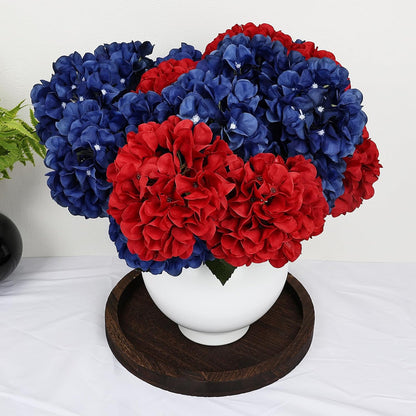 Dusty Blue Hydrangea Artificial Flowers Bulk - 6 PCS Large 54 Heads | Faux Silk Hydrangeas Bouquets for Wedding Events Party Table Centerpieces Decorations