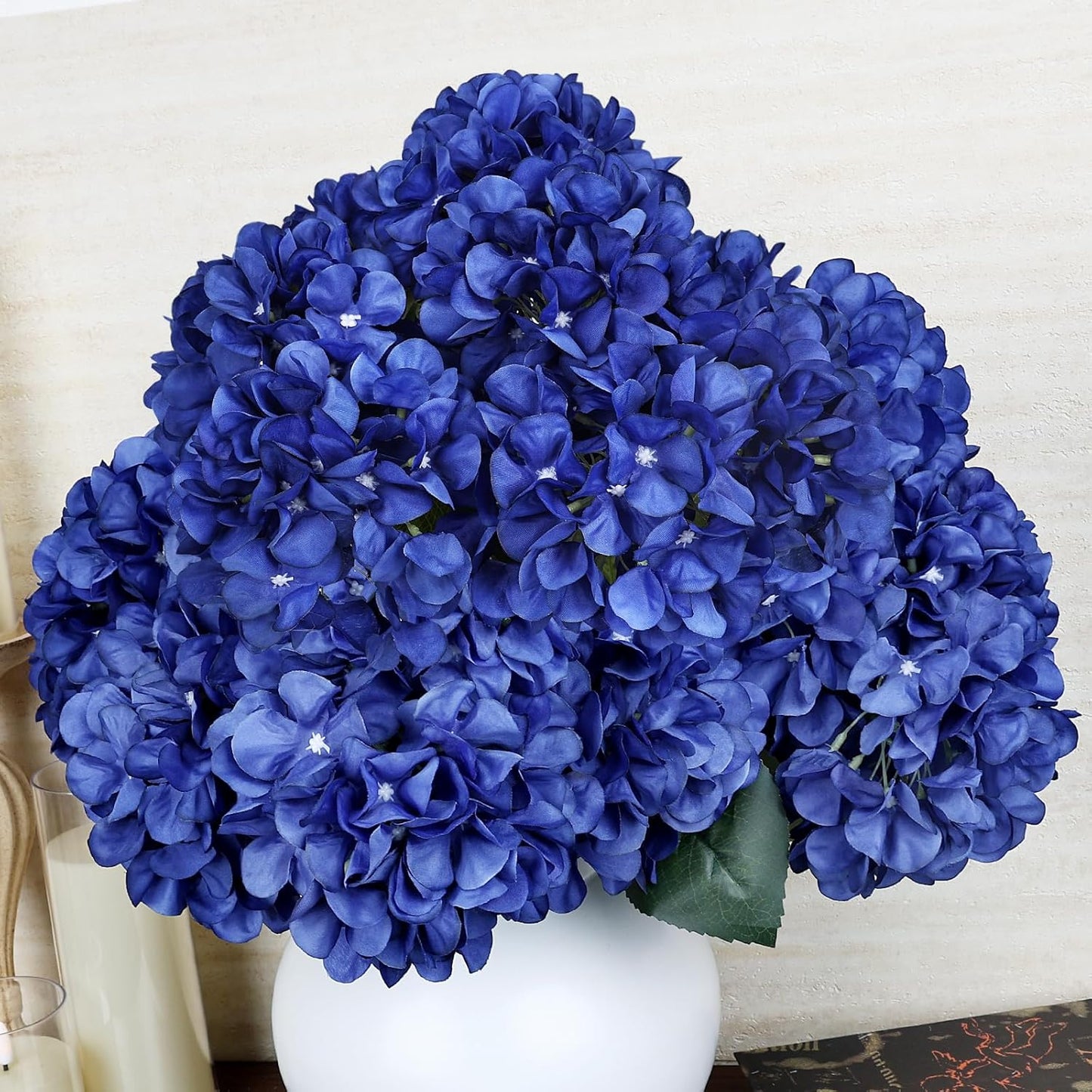 Dusty Blue Hydrangea Artificial Flowers Bulk - 6 PCS Large 54 Heads | Faux Silk Hydrangeas Bouquets for Wedding Events Party Table Centerpieces Decorations