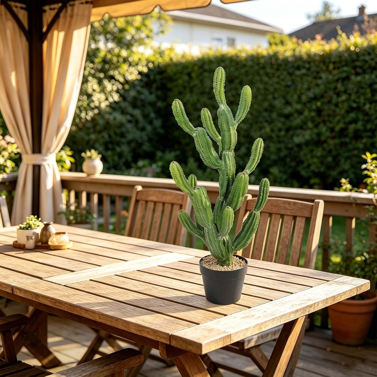 Artificial Cactus 32 INCH Tall Fake Cactus Plants Faux Cacti Saguaro with Planter for Indoor Outdoor Home Office Shop Garden Decoration