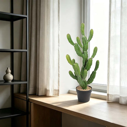 Artificial Cactus 32 INCH Tall Fake Cactus Plants Faux Cacti Saguaro with Planter for Indoor Outdoor Home Office Shop Garden Decoration