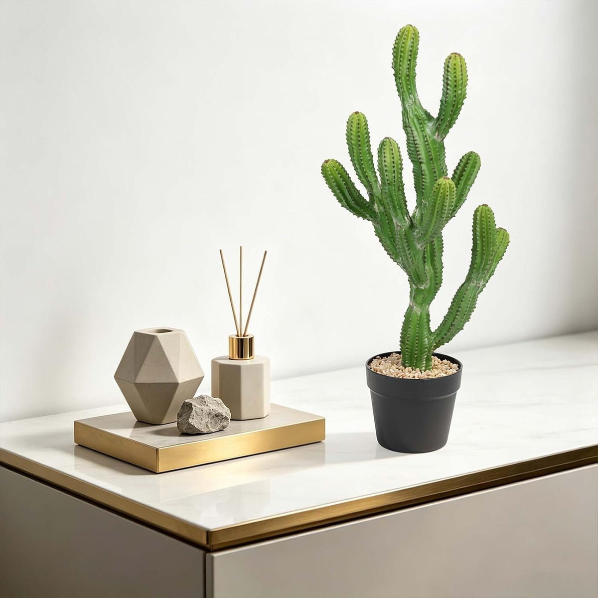 Artificial Cactus 32 INCH Tall Fake Cactus Plants Faux Cacti Saguaro with Planter for Indoor Outdoor Home Office Shop Garden Decoration