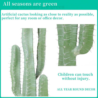 Artificial Cactus 32 INCH Tall Fake Cactus Plants Faux Cacti Saguaro with Planter for Indoor Outdoor Home Office Shop Garden Decoration