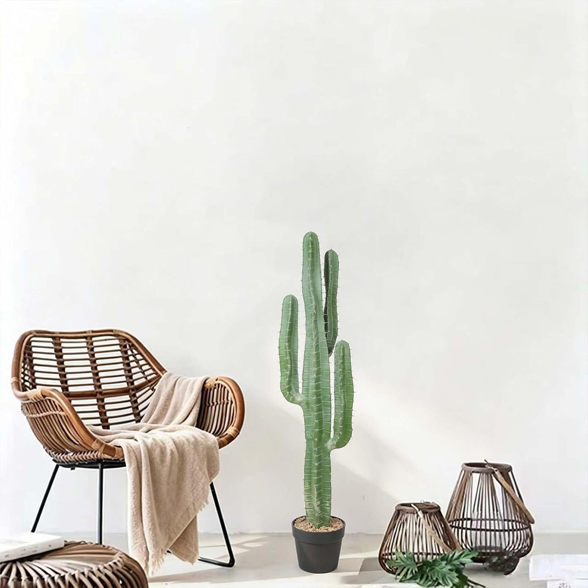Artificial Cactus 32 INCH Tall Fake Cactus Plants Faux Cacti Saguaro with Planter for Indoor Outdoor Home Office Shop Garden Decoration