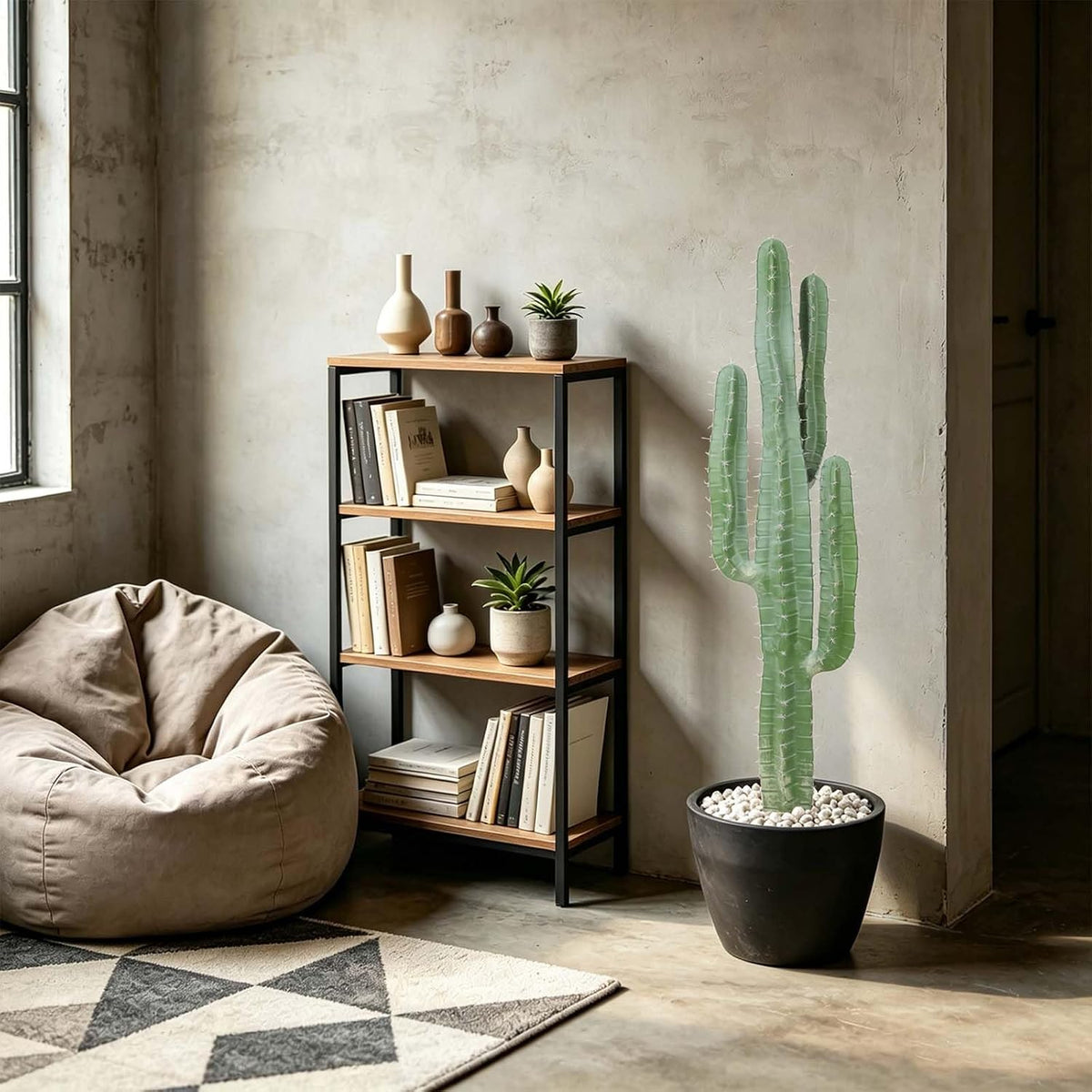 Artificial Cactus 32 INCH Tall Fake Cactus Plants Faux Cacti Saguaro with Planter for Indoor Outdoor Home Office Shop Garden Decoration