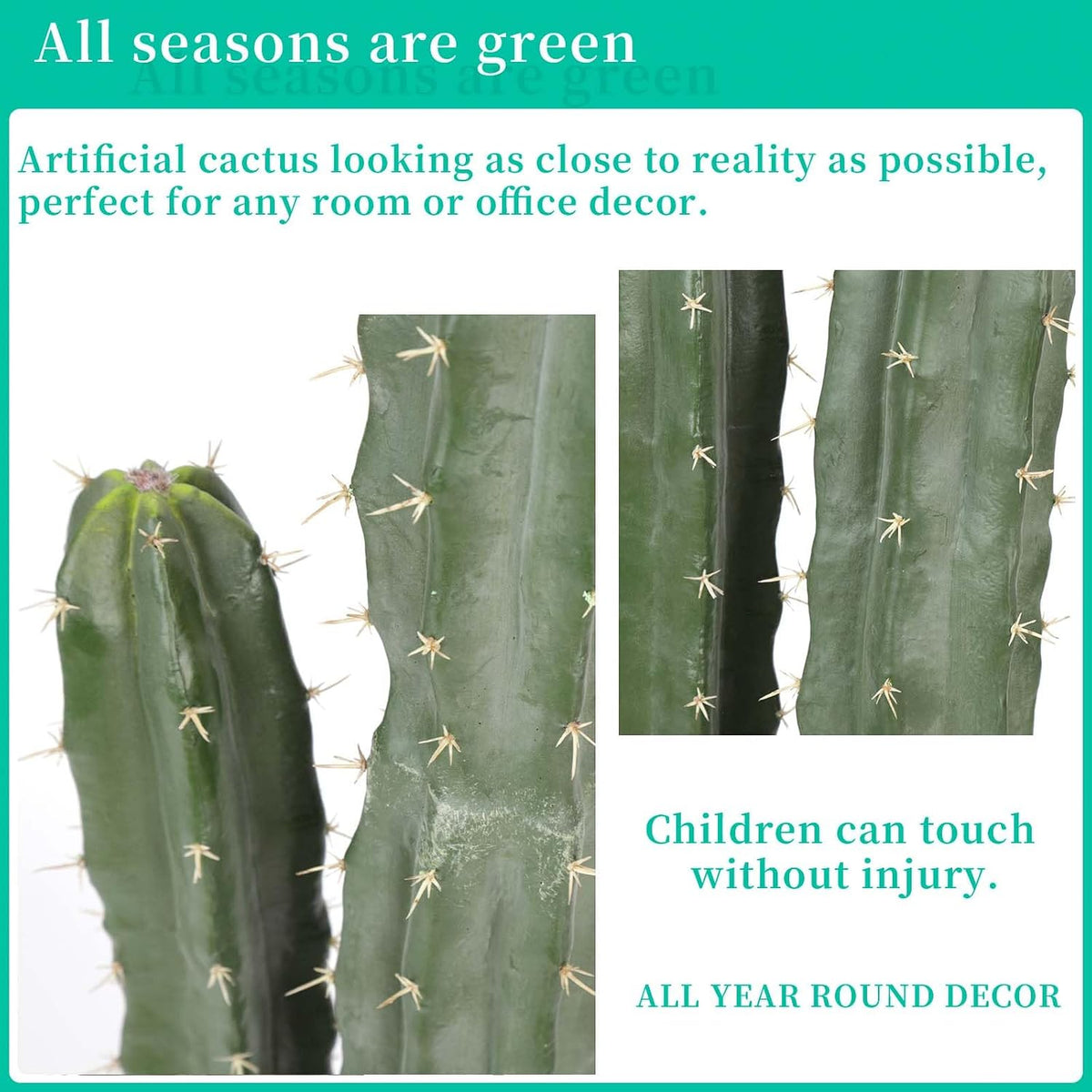 Artificial Cactus 32 INCH Tall Fake Cactus Plants Faux Cacti Saguaro with Planter for Indoor Outdoor Home Office Shop Garden Decoration