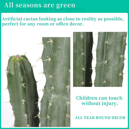 Artificial Cactus 32 INCH Tall Fake Cactus Plants Faux Cacti Saguaro with Planter for Indoor Outdoor Home Office Shop Garden Decoration