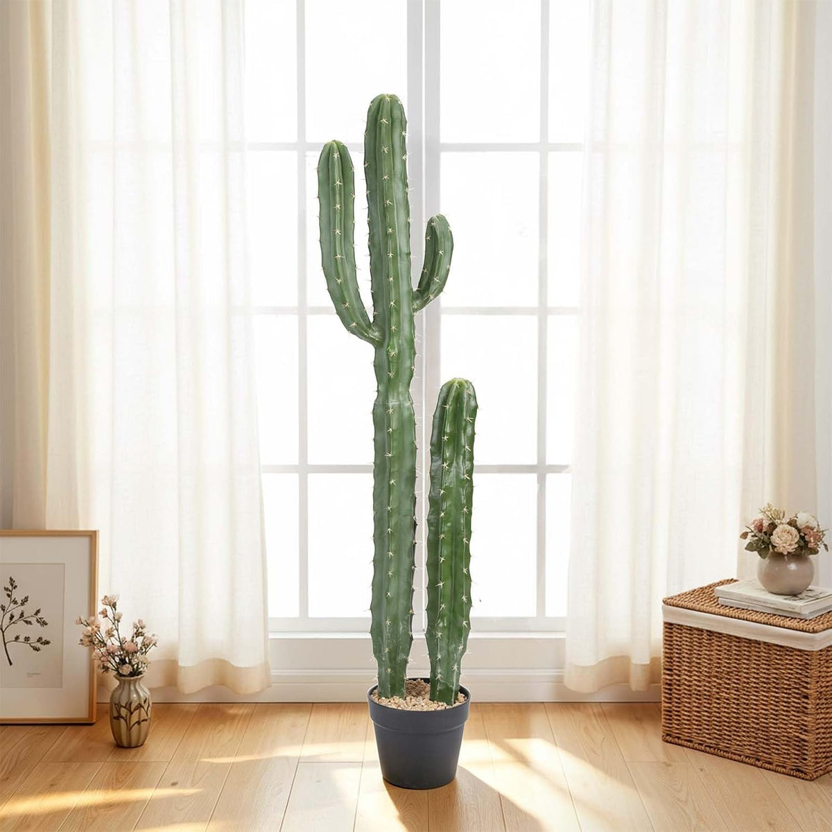 Artificial Cactus 32 INCH Tall Fake Cactus Plants Faux Cacti Saguaro with Planter for Indoor Outdoor Home Office Shop Garden Decoration