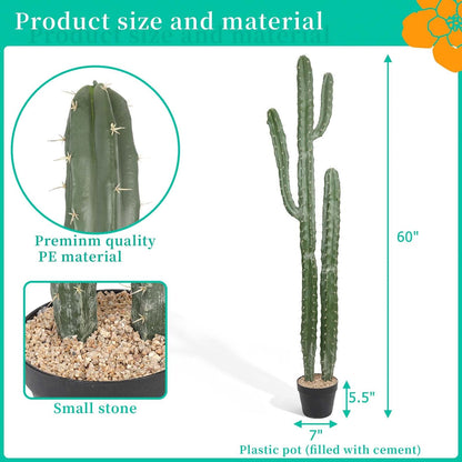 Artificial Cactus 32 INCH Tall Fake Cactus Plants Faux Cacti Saguaro with Planter for Indoor Outdoor Home Office Shop Garden Decoration