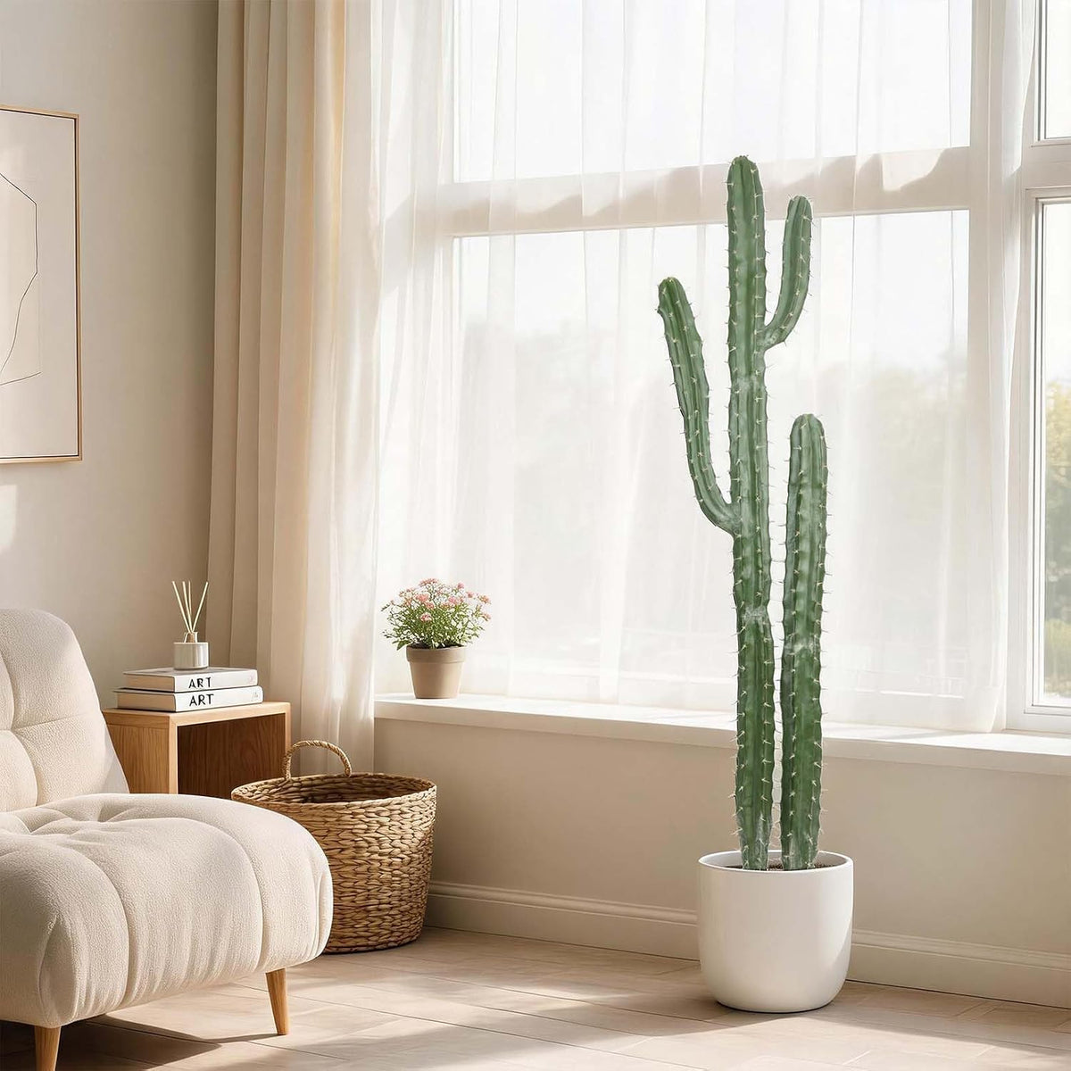 Artificial Cactus 32 INCH Tall Fake Cactus Plants Faux Cacti Saguaro with Planter for Indoor Outdoor Home Office Shop Garden Decoration