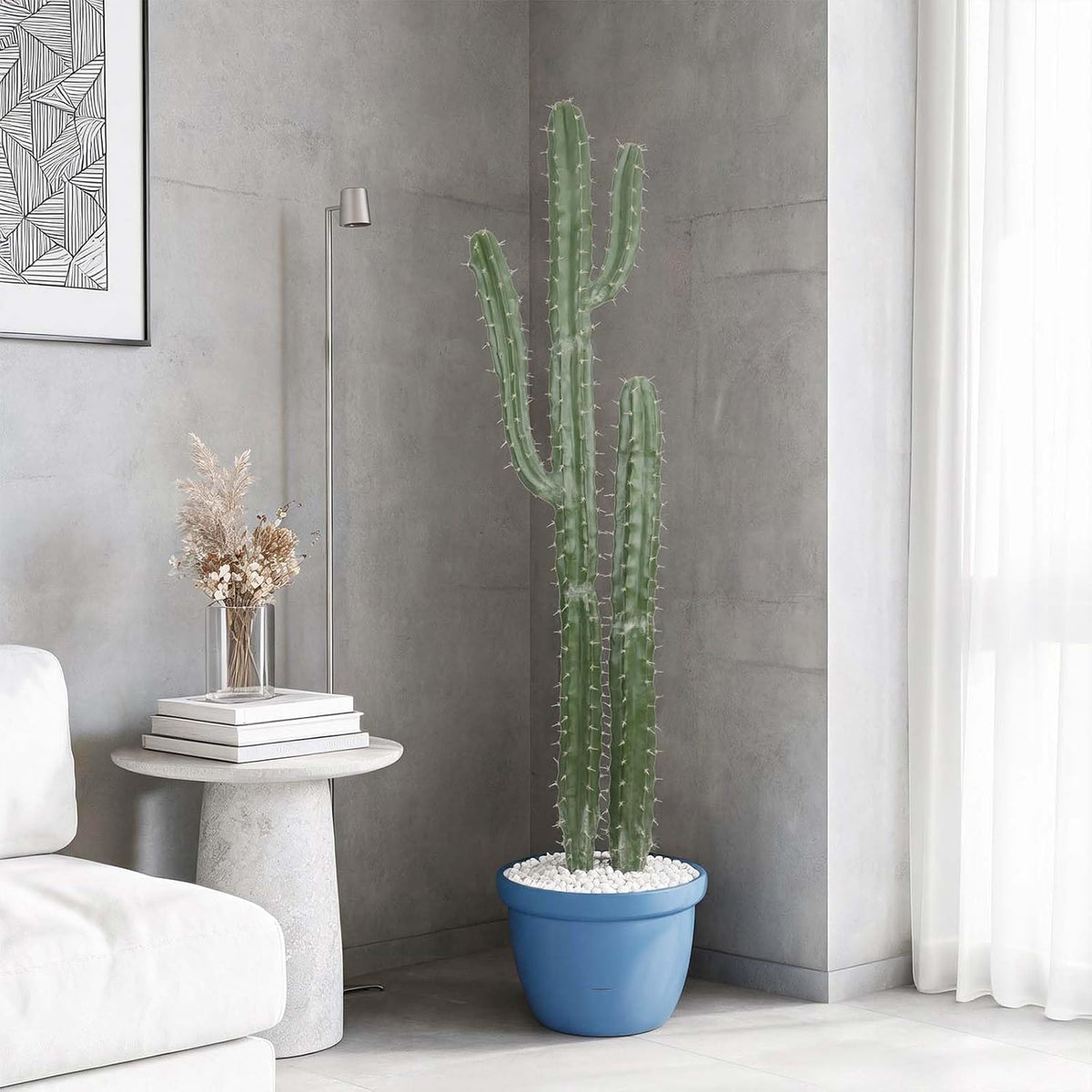 Artificial Cactus 32 INCH Tall Fake Cactus Plants Faux Cacti Saguaro with Planter for Indoor Outdoor Home Office Shop Garden Decoration