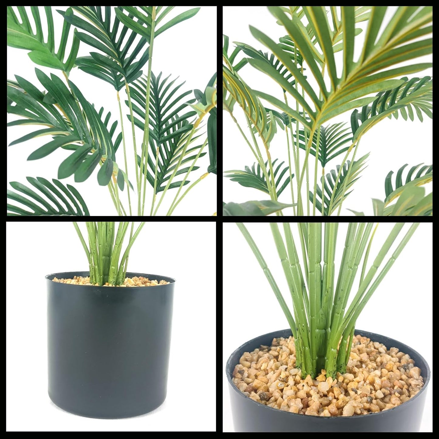 2Pcs 28" Artificial Palm Trees in Pot - Faux Areca Plants for Indoor & Outdoor Decor, Perfect for Home, Office, Living Room, Kitchen, Balcony | Ideal Housewarming Gift