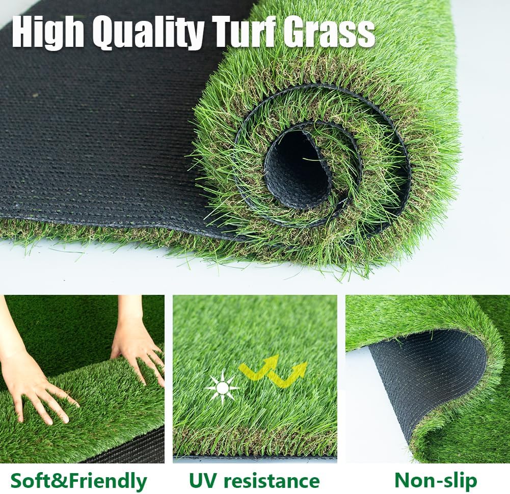 Luxurious Artificial Grass 1.77 Inch Ultrathick Turf 7 X 15 Feet