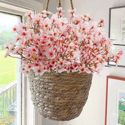 Artificial Cherry Blossom Flowers, Silk Cherry Blossom Branches, Fake Plum Blossom Flowers Arrangement for DIY Home Wedding Tree Party Decor Pink