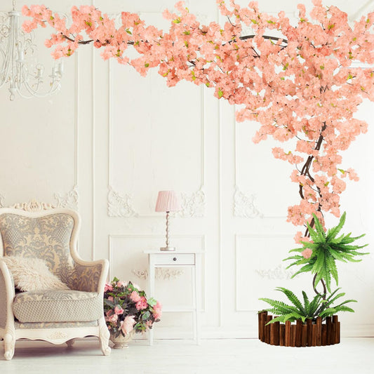 4 Pack 6.5 FT Champagne Pink Cherry Blossom Vines with LED Lights | Four 6.5 Ft Champagne Pink Blossom Vines with LED Lights for Weddings, Parties, Offices and Indoor or Outdoor Decor.