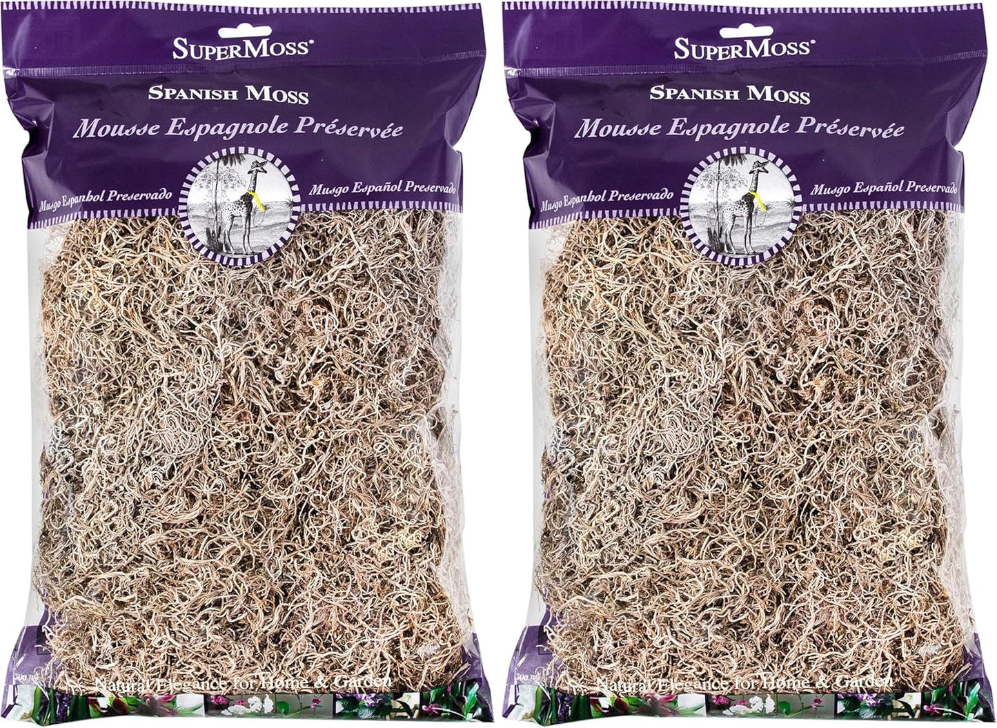 (26911) Spanish Moss Dried, Natural, 8 Ounces | Decorative Moss for Crafts, Potted Plants & Fairy Gardens, Vase Filler & Floral Arrangements, Indoor/Outdoor Garden Projects