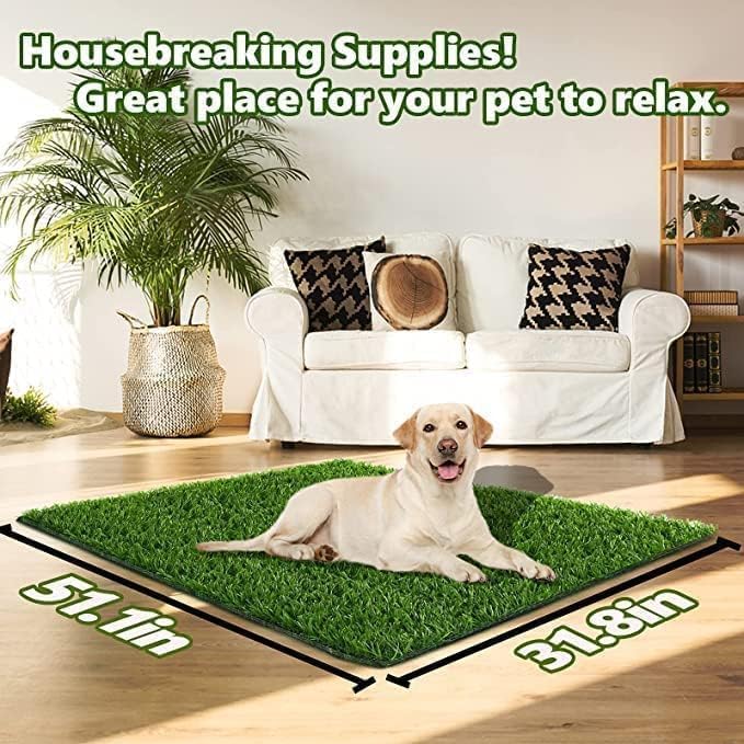 Dog Grass Pad,50.1x30.5In Fake Grass for Dogs,Artificial Grass Pee Pad for Puppies Potty Training Indoor Outdoor
