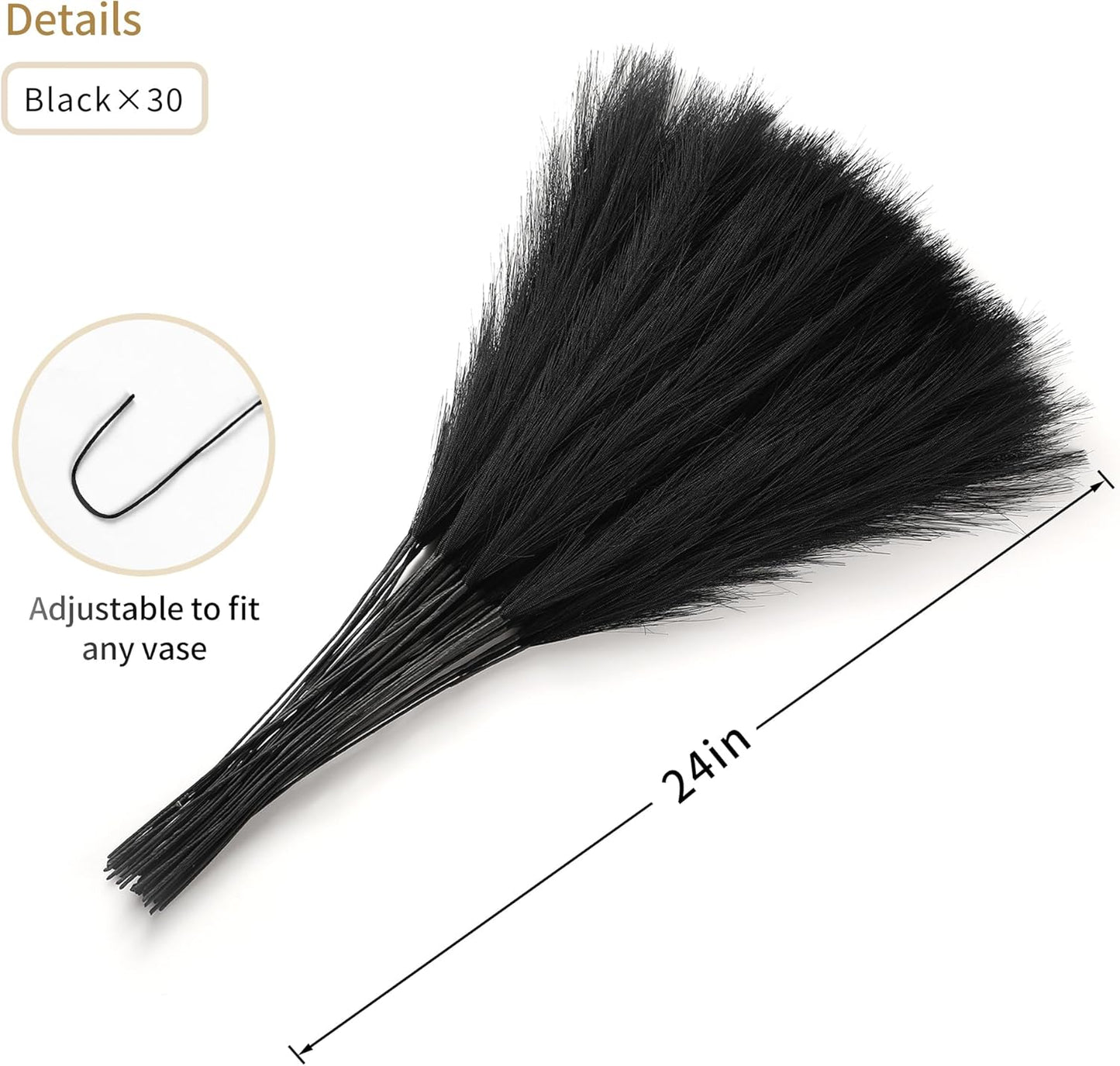 30pcs White Pampas Grass - 24 Inch Faux Pampas Grass Decor, Artificial Tall Pampas Grass for Wedding Flower Arrangement, Party Decorations, Christmas and Home Decor (White)