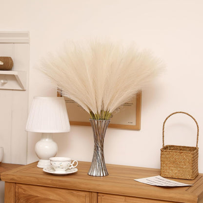 30pcs White Pampas Grass - 24 Inch Faux Pampas Grass Decor, Artificial Tall Pampas Grass for Wedding Flower Arrangement, Party Decorations, Christmas and Home Decor (White)