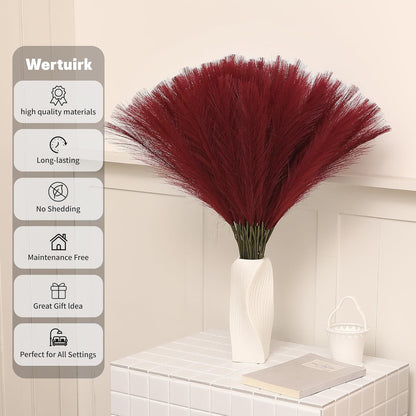 30pcs White Pampas Grass - 24 Inch Faux Pampas Grass Decor, Artificial Tall Pampas Grass for Wedding Flower Arrangement, Party Decorations, Christmas and Home Decor (White)