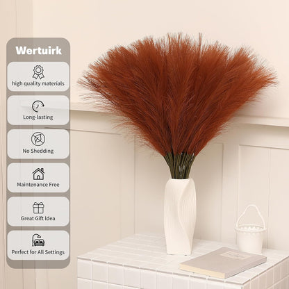 30pcs White Pampas Grass - 24 Inch Faux Pampas Grass Decor, Artificial Tall Pampas Grass for Wedding Flower Arrangement, Party Decorations, Christmas and Home Decor (White)