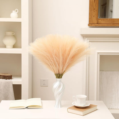 30pcs White Pampas Grass - 24 Inch Faux Pampas Grass Decor, Artificial Tall Pampas Grass for Wedding Flower Arrangement, Party Decorations, Christmas and Home Decor (White)