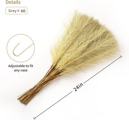 30pcs White Pampas Grass - 24 Inch Faux Pampas Grass Decor, Artificial Tall Pampas Grass for Wedding Flower Arrangement, Party Decorations, Christmas and Home Decor (White)