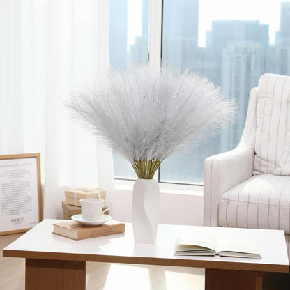 30pcs White Pampas Grass - 24 Inch Faux Pampas Grass Decor, Artificial Tall Pampas Grass for Wedding Flower Arrangement, Party Decorations, Christmas and Home Decor (White)