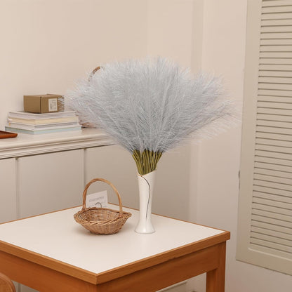 30pcs White Pampas Grass - 24 Inch Faux Pampas Grass Decor, Artificial Tall Pampas Grass for Wedding Flower Arrangement, Party Decorations, Christmas and Home Decor (White)