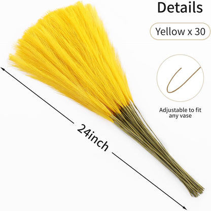30pcs White Pampas Grass - 24 Inch Faux Pampas Grass Decor, Artificial Tall Pampas Grass for Wedding Flower Arrangement, Party Decorations, Christmas and Home Decor (White)