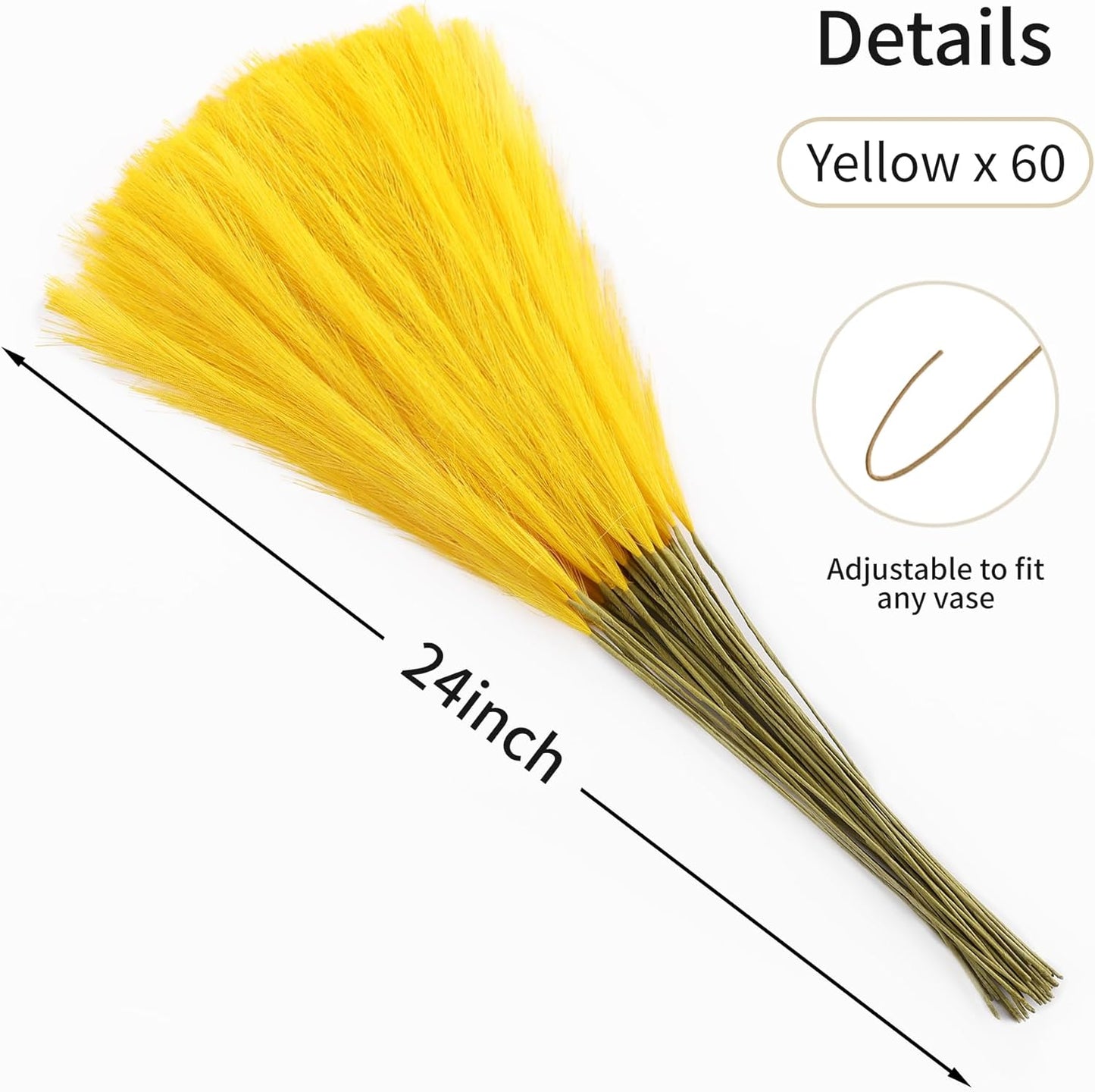 30pcs White Pampas Grass - 24 Inch Faux Pampas Grass Decor, Artificial Tall Pampas Grass for Wedding Flower Arrangement, Party Decorations, Christmas and Home Decor (White)