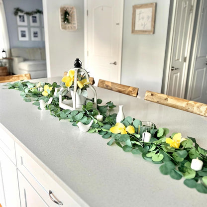 12 Pack 84Ft Eucalyptus Garland,Artificial Eucalyptus Leaves Table Greenery Garland Wreath Vines for Wedding Party Table Fireplace Bedroom Wall Room Decor