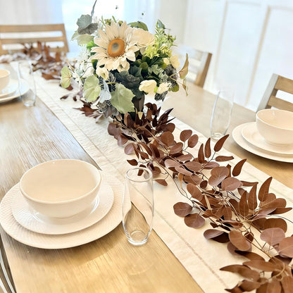 12 Pack 84Ft Eucalyptus Garland,Artificial Eucalyptus Leaves Table Greenery Garland Wreath Vines for Wedding Party Table Fireplace Bedroom Wall Room Decor