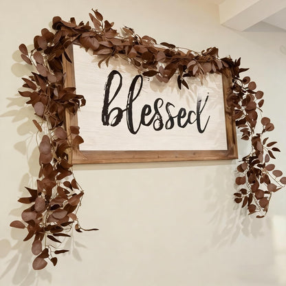 12 Pack 84Ft Eucalyptus Garland,Artificial Eucalyptus Leaves Table Greenery Garland Wreath Vines for Wedding Party Table Fireplace Bedroom Wall Room Decor