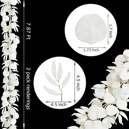 12 Pack 84Ft Eucalyptus Garland,Artificial Eucalyptus Leaves Table Greenery Garland Wreath Vines for Wedding Party Table Fireplace Bedroom Wall Room Decor