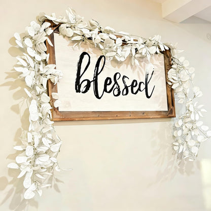 12 Pack 84Ft Eucalyptus Garland,Artificial Eucalyptus Leaves Table Greenery Garland Wreath Vines for Wedding Party Table Fireplace Bedroom Wall Room Decor