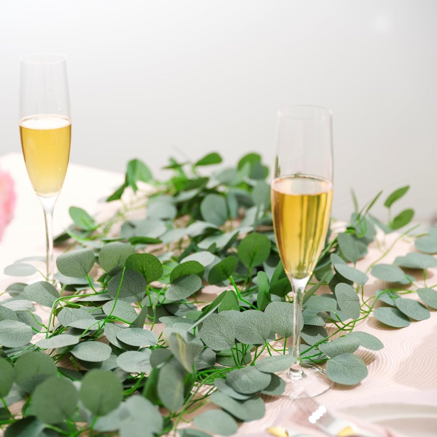 12 Pack 84Ft Eucalyptus Garland,Artificial Eucalyptus Leaves Table Greenery Garland Wreath Vines for Wedding Party Table Fireplace Bedroom Wall Room Decor