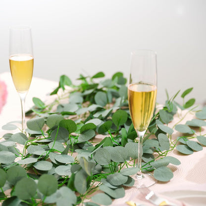 12 Pack 84Ft Eucalyptus Garland,Artificial Eucalyptus Leaves Table Greenery Garland Wreath Vines for Wedding Party Table Fireplace Bedroom Wall Room Decor