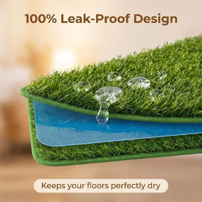 28" x 35" Large Grass Pad for Dogs Potty, Artificial Grass, Soft Fresh Dog Potty Training Rug, Dog Pee Pad, Pet Feeding Mat, Waterproof, Easy-Clean Rubber Backing Indoor/Outdoor