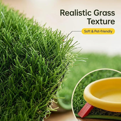 28" x 35" Large Grass Pad for Dogs Potty, Artificial Grass, Soft Fresh Dog Potty Training Rug, Dog Pee Pad, Pet Feeding Mat, Waterproof, Easy-Clean Rubber Backing Indoor/Outdoor