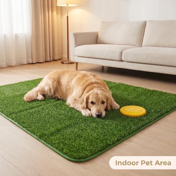 28" x 35" Large Grass Pad for Dogs Potty, Artificial Grass, Soft Fresh Dog Potty Training Rug, Dog Pee Pad, Pet Feeding Mat, Waterproof, Easy-Clean Rubber Backing Indoor/Outdoor