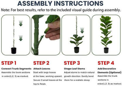 2 Pack Artificial Fiddle Leaf Fig Tree - 30" Fake Ficus Lyrata Artificial Tree in Pots, Fake Plants Indoor for Home or Office Decor, Artificial Plants Floor Housewarming Gift