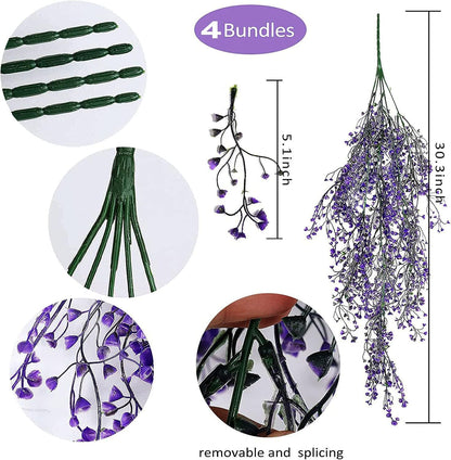 Hanging Fake Plants,4 Pcs Faux Eucalyptus Leaf Greenery Vine Plant Faux Plants Fake Ivy Room Decor Home Garden Wedding Party Indoor Outdoor Decorations (Vine)