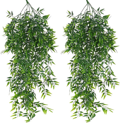 Hanging Fake Plants,4 Pcs Faux Eucalyptus Leaf Greenery Vine Plant Faux Plants Fake Ivy Room Decor Home Garden Wedding Party Indoor Outdoor Decorations (Vine)